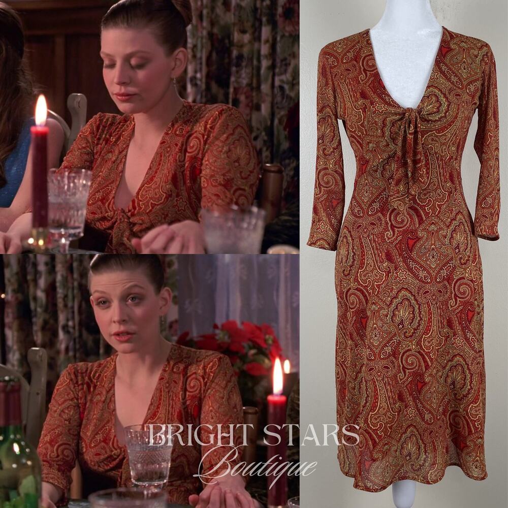 Rare Paisley Dress ASO Tara Maclay Buffy the Vampire Slayer Long Sleeve V-Neck